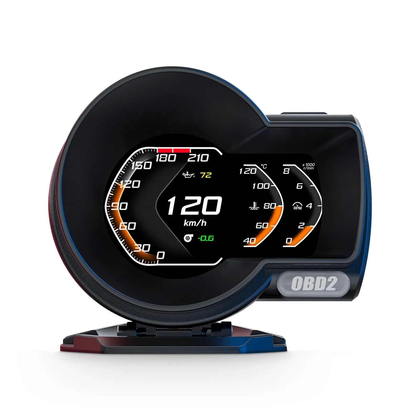 Aggiornamento popolare OBD2 car gauge F8 gps tachimetro rpm water temp auto meter head up display per tutte le auto