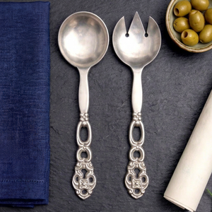 Royal Victorian Cutwork <b>Salad</b> Servers Stainless Steel Mirror Silver <b>Salad</b> <b>Tools</b> For Household Hotel Restaurant Catering Events - Product Image 1