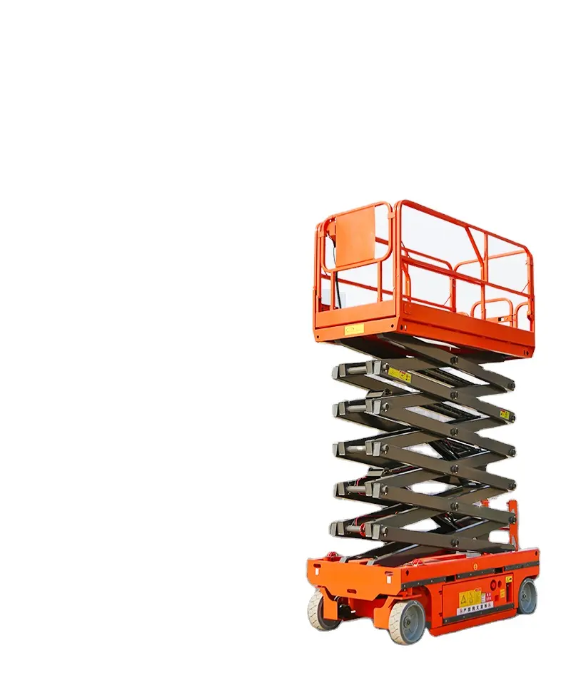 Warehouse equipment Lead acid battery electric cargo lift 5.8m platform aerial scissor lift work platform