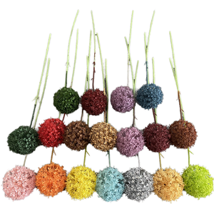 Yopin-2711 Boule de chrysanthème en plastique faite à la main, <span class=keywords><strong>d</strong></span>écoration <span class=keywords><strong>d</strong></span>'Halloween, fleurs artificielles en forme <span class=keywords><strong>d</strong></span>'<span class=keywords><strong>oignon</strong></span>, boules de fleurs individuelles - Product Image 3