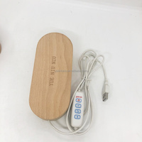 Vente en gros de lampe de nuit en bois massif pour présentoir, lampe de table 3D à LED personnalisée pour la maison, base de support ronde et ovale pour acrylique