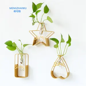 Philippines wall decorations for home glass clear glass cylinder hydroponic plant vases office living room wall vase