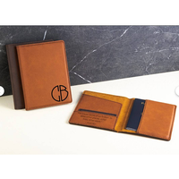 Porte-cartes de voyage multifonction en cuir véritable fait main NEXXGEN, design luxueux à double pliage, blocage RFID, personnalisable