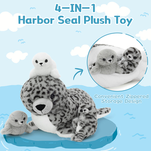 Peluche de foca manchada, súper suave, para calmar a mamá y bebé, regalo para niños, juguete educativo con temática del océano, ideal para cumpleaños. - Product Image 2