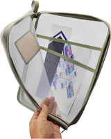 Nouvelle conception, impression de logo personnalisée, pochettes de classement en nylon transparent A4 double couche, pour documents, livres, devoirs, classification et rangement