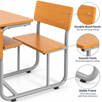 Ensemble de bureau et chaise scolaire individuels avec étagère de rangement et structure stable pour les écoles internationales