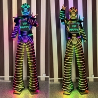 Costume de marcheur sur échasses LED programmable avec affichage numérique, tenue de robot pour adulte unisexe, idéal pour la scène, la danse, les fêtes et les spectacles