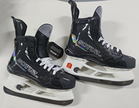 Patins de hockey sur glace professionnels SOYUZ Lames composites en fibre de carbone à fermeture à lacets | Joueurs adultes haute performance | Gratuit
