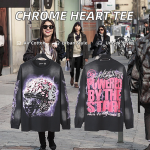 แบรนด์แฟชั่นนำเข้า Chrome Heart เสื้อฮู้ดซิปผ้าเทอร์รี่คอตตอนแท้ ลายการ์ตูน สไตล์ไฮสตรีท สำหรับผู้ชายและผู้หญิง ฤดูใบไม้ร่วง - Product Image 2