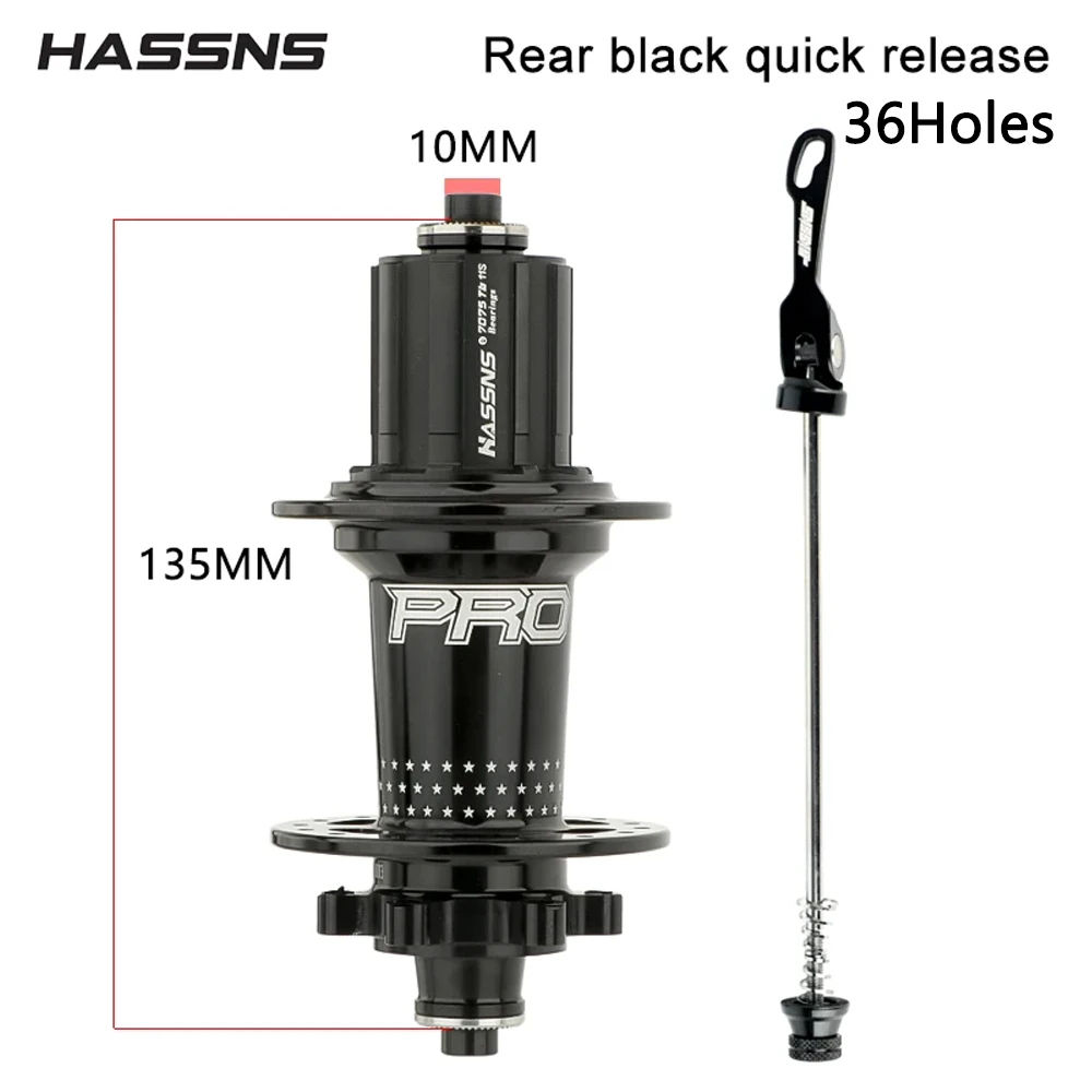 Negro PRO7 trasero 36 agujeros