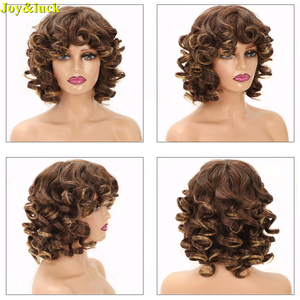 Simplee — perruque synthétique bouclée avec <span class=keywords><strong>frange</strong></span> <span class=keywords><strong>mi</strong></span>-longue, chevelure bouclée, couleur naturelle, rouge ombré, vente en gros - Product Image 6