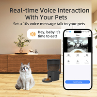 Comedero Inteligente para Mascotas de Acero Inoxidable Portátil con Control por Aplicación Tuya, Dispensador Automático de Comida para Perros con Cámara, Grabadora de Voz y Wifi, 7L, OEM