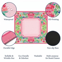 Tapis de Mahjong Floral Tropical Écologique Inodore et Absorbant, Prêt à Expédier, Motif Personnalisé, Tapis de Jeu Antidérapant pour Tuiles de Poker