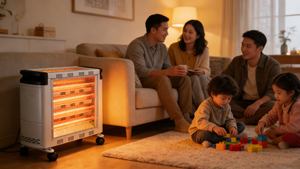 QHW-2400 Radiateur au quartz métallique autoportant 1000W à chauffage rapide, thermostat réglable, 6 modes d'éclairage, protection anti-renversement et anti-surchauffe - Product Image 4