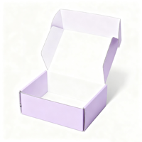 Boîte d'expédition en carton ondulé personnalisée avec logo, échantillon gratuit, pelliculage mat, écologique, pour cosmétiques, couleur rose et violette