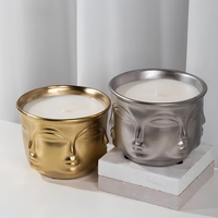 Porte-bougie en céramique électro-plaqué, style moderne minimaliste haut de gamme, décoration de Noël pour la maison, forme ronde
