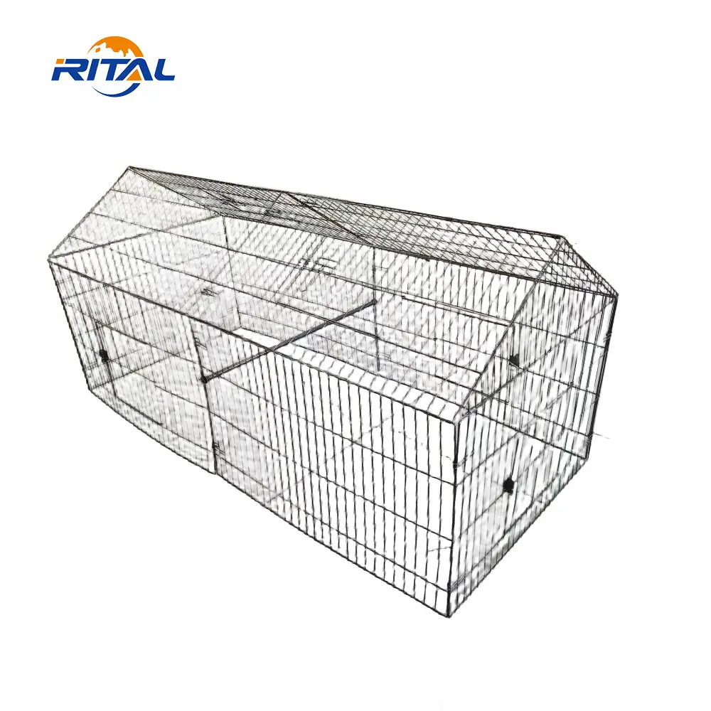 Cage populaire pour animaux de compagnie fil métallique cage à poulet extérieure facile à nettoyer poulailler avec parasol
