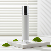 Flacon pompe sans air en plastique 30ml, 50ml, 80ml avec gaine métallique en aluminium pour emballage cosmétique ABN28-002