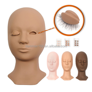 DAMMAN Wimpern-Übungskopf mit Abnehmbarem Auge/Tränenlid aus Silikon für Anfänger Wimpernverlängerungs-Trainingsgerät im Chaotischen Stil - Product Image 4
