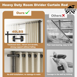 Séparateur de pièce autoportant moderne de 4-10 pieds de haut 28-144 pouces de large <span class=keywords><strong>tringle</strong></span> à rideau cloison du sol au <span class=keywords><strong>plafond</strong></span> <span class=keywords><strong>sans</strong></span> perçage - Product Image 5
