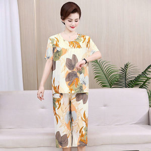 3.38 dollaro modello JRF006 indumenti da notte taglia XL-4XL abbigliamento da notte set di pigiami <span class=keywords><strong>in</strong></span> <span class=keywords><strong>cotone</strong></span> camicia da notte da <span class=keywords><strong>donna</strong></span> pigiami indumenti da notte con pantaloni - Product Image 3