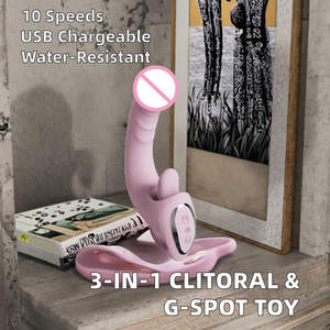 Bestseller 3-in-1 Damen <span class=keywords><strong>Mini</strong></span> Intim-Massagegerät Zungenlecker + Vibrator 10 Vibrationsmodi Klitoris G-Punkt Stimulator <span class=keywords><strong>USB</strong></span> - Product Image 4