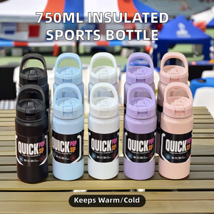 <b>750ml</b>/25oz Outdoor Sports Direct Drinking <b>Water</b> <b>Bottle</b> 304 Stainless Steel Double Wall Vacuum Insulation Adults Thermos - Product Image 2
