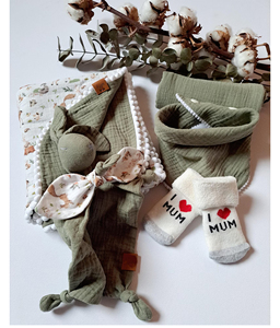 Accessori personalizzati per la <span class=keywords><strong>nascita</strong></span> del neonato articoli da <span class=keywords><strong>regalo</strong></span> calzini lavorati a maglia bavaglini bavaglini per il sonno cofanetto - Product Image 5