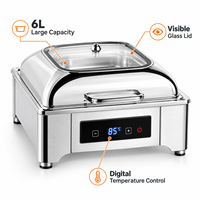Réchaud de buffet de luxe en acier inoxydable, chauffe-plat portable coloré avec poignée pour hot pot