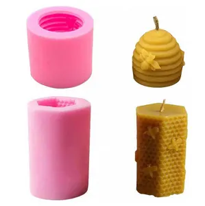 11876 3D abeja panal vela moldes colmena molde de silicona para la cera de abejas casero vela jabón loción de mano bares lápiz de cera haciendo