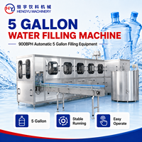 Machine de remplissage d'eau automatique monobloc 900BPH 5 gallons, 3-en-1 (laveuse, remplisseuse, boucheuse) pour usine d'eau minérale potable