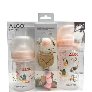 Set di 4 biberon ALGO Hotsale con catena per ciuccio, regalo per neonati - Product Image 3