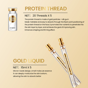 Gezichtsverzorgingsproduct op maat, rimpelverwijderend collageen draadlift essence gouden proteïne <span class=keywords><strong>peptide</strong></span> lijn gezichtserum set - Product Image 4