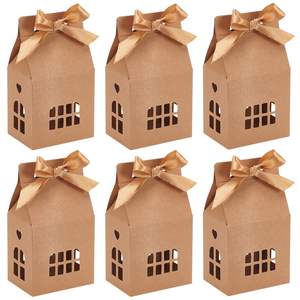 กล่องของขวัญแบบย่อยสลายได้กล่องกระดาษบรรจุภัณฑ์เค้กช็อกโกแลตขนมปังขิงแบบพับได้สำหรับเทศกาลคริสต์มาสบ้านน้อยสุดสร้างสรรค์ - Product Image 1