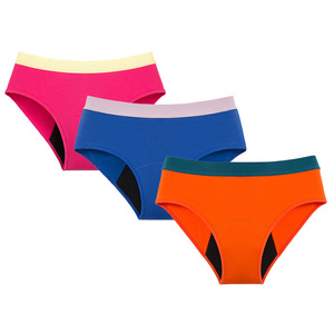 Braguitas Menstruales de Corte Alto OEM para Adolescentes, 4 Capas de Algodón para el Periodo, Ropa Interior a Prueba de Fugas y Absorbente, Tinte Liso - Product Image 6