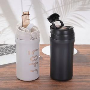 Stainless Steel Vacuum Tumbler Double Wall Insulated Travel <b>Mug</b> With Lid Black And White Minimalist Design Office Use - Product Image 1