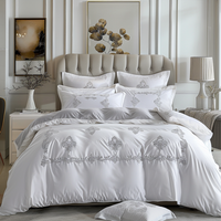 Starz Home Ensemble de literie blanc 4-en-1 Ensemble de literie blanc King Size Housse de couette Drap de lit