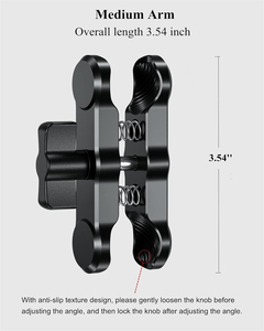 Support de bras à double douille en aluminium de 9cm Adaptateur de boule de 25.4mm Support de <span class=keywords><strong>RAM</strong></span> Compatible pour les motos de taille B Accessoires de vélo Flexible - Product Image 3