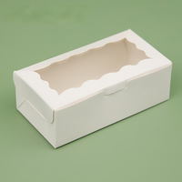 Boîte à gâteau pliante en papier kraft simple avec fenêtre, pour bonbons et biscuits, vente en gros