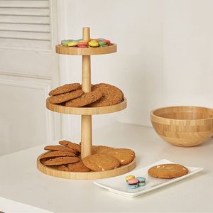Support à Cupcake à 3 étages Porte-gâteau en bois Bambo Assiettes à dessert Mini Gâteaux Tour de présentation des bonbons aux fruits - Product Image 3