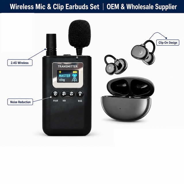 Ear Clip Bone Conduction Wireless Tour Guide System Comfortable to Wear for Tourism Museum Teaching Training