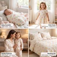 Tissu doux 100% coton imprimé numériquement avec motif de fruits, 120 g/m², 40*40, écologique, couverture pour bébé fille, pyjama, sweat à capuche pour enfant, maternité