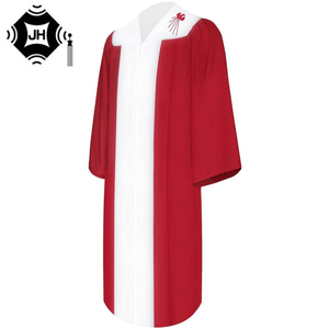 Tunica Sacerdotale da Chiesa, Abito Religioso, Casula, Tunica Ricamata a Maniche Lunghe con Blocchi di Colore, Lunghezza Media, Camicia in Pizzo Traforato - Product Image 1