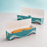 Boîtes à hot-dogs pliables robustes en gros, conception personnalisée, résistantes à la graisse, contenants jetables pour snacks, fournisseur Chine