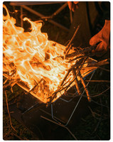 Barbecue portable pliable en acier inoxydable BLACKDEER avec foyer intégré pour chauffage au charbon d'été et d'hiver en extérieur