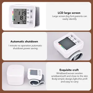 Tensiometro di alta qualità per il monitoraggio della pressione sanguigna da polso digitale per uso domestico polsino grande