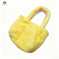 Sac à dos en peluche bleu avec décoration ours mignon, sac à bandoulière grande capacité, sac à main en peluche