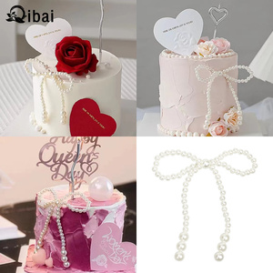 Qibai estilo Simple blanco perla arco amor pastel decoración postre Mesa Plug-In elegante perla arco <span class=keywords><strong>para</strong></span> <span class=keywords><strong>boda</strong></span> o celebración - Product Image 2