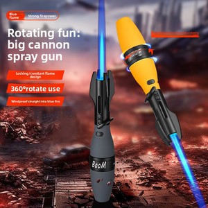 Briquet à <span class=keywords><strong>flamme</strong></span> rouge-bleue à changement de design, à jet direct, grande buse, rotation à 360 degrés, verrouillage de <span class=keywords><strong>la</strong></span> <span class=keywords><strong>flamme</strong></span>, en butane, métal - Product Image 2