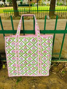 Sacs fourre-tout en coton de grande capacité Sacs fourre-tout matelassés à motifs floraux vintage pour un usage quotidien Sacs à provisions/sacs à bandoulière écologiques Cadeaux - Product Image 2